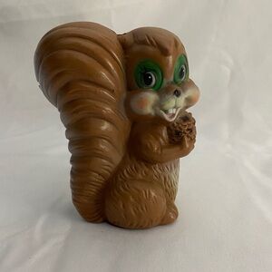 Blow Mold Squirrel Holding Nut Vintage Collectible Bank
